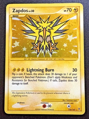 Zapdos 150/147 Platinum Supreme Victors Pokemon Card Holo Foil Secret Rare MP - Image 1 of 4