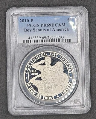 2010-P Boy Scouts of America Commemorative Silver Dollar Proof | PCGS PR69DCAM - Image 1 of 4