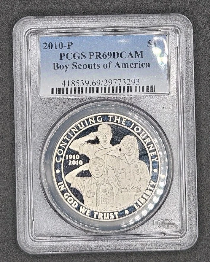 2010-P Boy Scouts of America Commemorative Silver Dollar Proof | PCGS PR69DCAM - Image 1 of 4