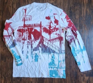 Camiseta Guess Para Hombre Manga Larga Estampado Eco Colocado, Pequeña, ¡NUEVA!! - Imagen 1 de 7