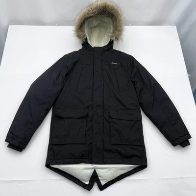 Chaqueta Parka Eddie Bauer Pato Plumón Niños Grande 14/16 Piel Sintética Capucha Forrada Sherpa Foto 1 de 4