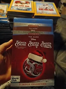 The Santa Clause 1 2 3 Trilogy Bluray Disney Movie Club Rare Slipcover New - Picture 1 of 2
