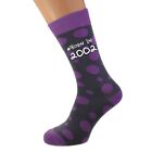 Born in 2002 21st Birthday Purple Spots Socks UK 5-12