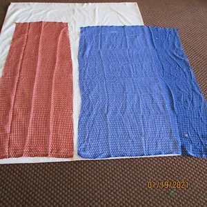 LOT OF 2 Piece Fabric Beautiful BLUE Red SILVER Chiffon Material Sewing CRAFT SQ - Picture 1 of 6