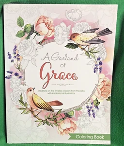 A Garland of Grace: An Inspirational Adult and Teen Coloring Book Proverbs 64pg - Imagen 1 de 5