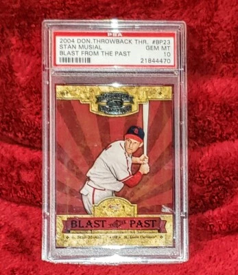 STAN MUSIAL 2004 DONRUSS THROWBACK THREADS BP23 /1500 BLAST PAST PSA 10 🔥POP 1 - Image 1 of 3