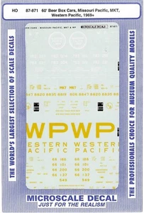 Microscale Decals - # 87-871 - Vintage - Missouri Pacific, MKT, Western Pacific - Picture 1 of 4