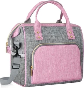 12L Pink Insulated Lunch Bag Leakproof Soft Aluminum Foil Large Capacity - Picture 1 of 8