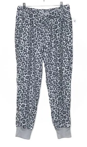 Old Navy Animal Print Flanell Jogginghose Damen S grau leicht Leopard - Bild 1 von 12