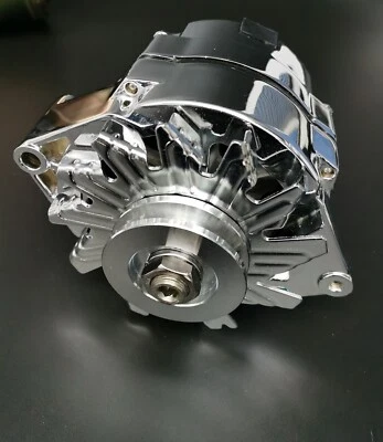 SB Ford 1G Style Chrome 110 AMP 1 Wire Alternator Mustang 289 302 351 V8 10SI - Image 1 of 3