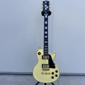 Guitarra Eléctrica LP Amarillo Crema Maybach Lester Tuerca de Hueso HH Bandas de Puente Fijas - Imagen 1 de 7