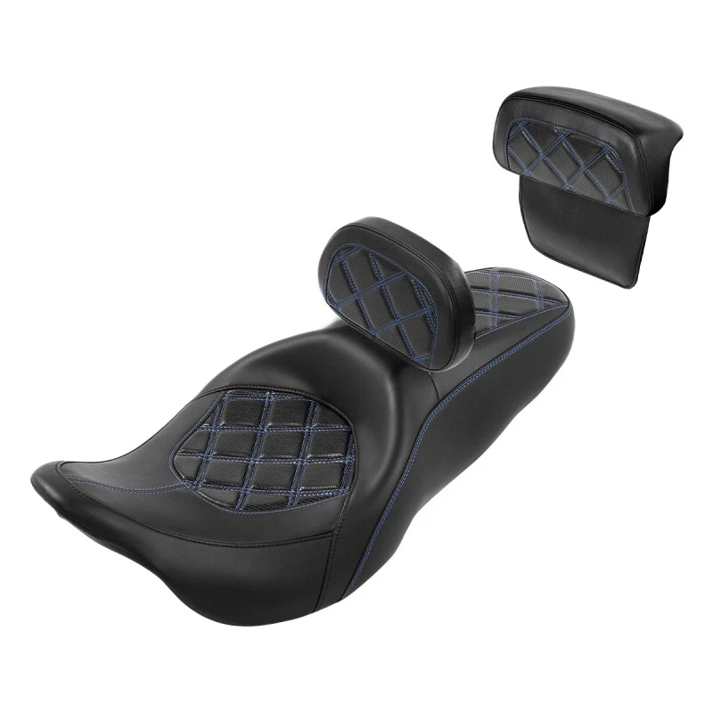 Asiento y respaldo para conductor pasajero apto para Harley Street Glide Road Glide 2014-23 Foto 1 de 4