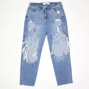 Pantalones de mezclilla Hollister para mujer 7R con curvas tiro alto desgastados para mamá - Imagen 1 de 7