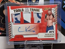 2023 UFC CALVIN KATTAR ✨️GOLD /10 ABSOLUTE TOOLS of the TRADE TRIPPLE PATCHAUTO