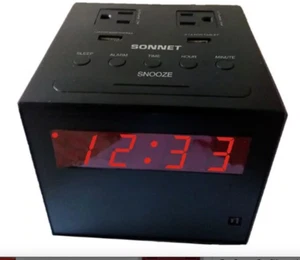 Sonnet R-1415BT Power Station Clock Radio with 2 USB & 2 110 Volt Plugs - Picture 1 of 7