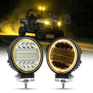 5" Round LED Spot Light Pods Work Flood Driving Fog Lamp Offroad 4WD ATV Truck - Picture 1 of 9