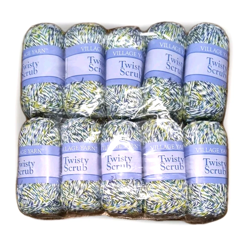10-Pk Village Yarn Twisty Scrub Yarn Crochet Knit Cotton Blend Caribbean Crush - Image 1 of 3
