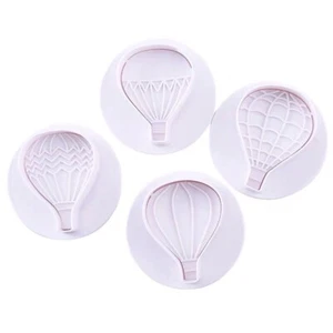 4pcs Air Balloon Fondant Cake Decorating Sugarcraft Cutter Plunger Mould - Picture 1 of 4
