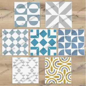 Geometric Tile Stencils Lovestencil Bathroom/Kitchen & Hallways Floors/Wall - Picture 1 of 21