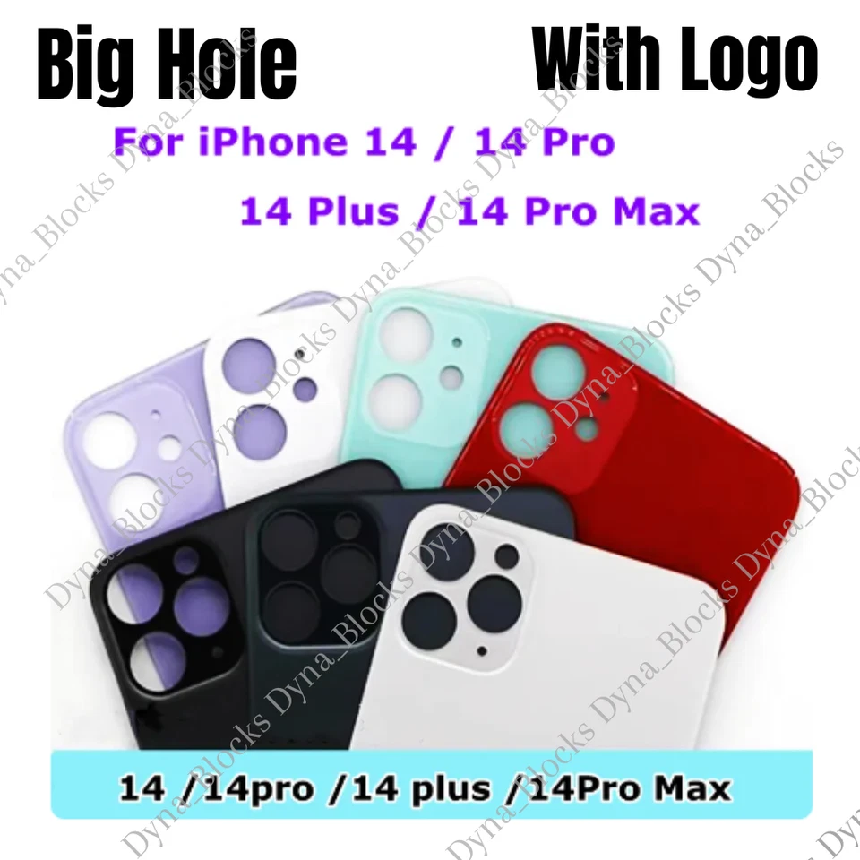 Lote de cubierta trasera con orificio de cámara grande de repuesto de vidrio para iPhone 14/14 Plus/14 Pro Max Foto 1 de 1