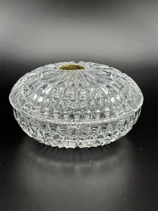 West Germany Crystal Clear Glass Oval Trinket Jewelry Box with Dome Lid 4.75” - Picture 1 of 7