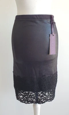 Nuevo con etiquetas Falda Hale Bob Talla Pequeña W26-28" Negra Elastizada Suave Imitación Cuero Gamuza Foto 1 de 4