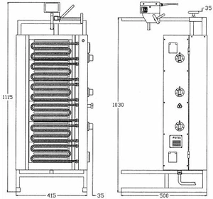 Potis E3 Elektro Döner und Gyros Grill Dönergrill / Kebabgrill/ 50kg / H:1120 mm - Bild 1 von 6