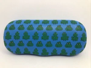 NEW Blue & Green Frog 🐸 Kids Hard Clamshell Eyeglasses Case - Picture 1 of 7