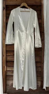 Vintage Victorias Secret Braut Set Morgenmantel weiß verziert mit Perlen Pailletten XS/S - Bild 1 von 8