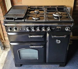 Rangemaster Classic 90 Dual Fuel Black/Chrome - Picture 1 of 7