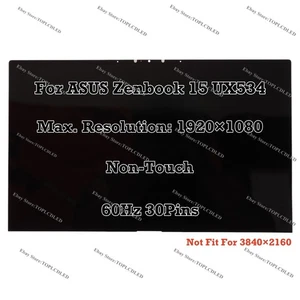 For ASUS Zenbook 15 UX534 15.6" FHD 60Hz LCD Assembly Non-Touch Screen 100% sRGB - Picture 1 of 7