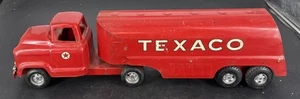 Vintage Buddy L Texaco Tanker Truck Toy Pressed Steel Red 1950's Nice Shape - Picture 1 of 9