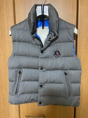 MONCLER SHABRE Patch Down Vest Jacket Blouson Men Size 0 Wool  - Image 1 of 4