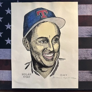 Nolan Ryan Lithograph 233/1500, 11”X 8.5” By Abraham Asprec - Picture 1 of 4