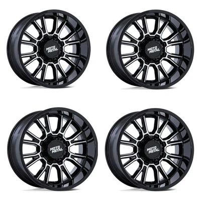 Set 4 Moto Metal MO810 Legacy 17x9 8x6.5 Gloss Black Machined Wheels 17" 1mm - Imagem 1 de 4