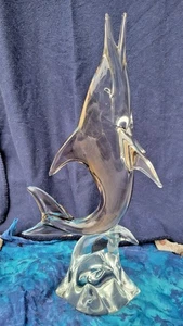 Large Mid-Century Murano Glass Dolphin by Licio Zanetti – Signed 13" (CHIP BEAK) - Picture 1 of 15