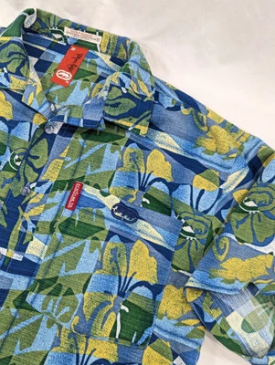 Marc Ecko Hawaiian Camp Shirt Men's M Tropical Print Short Sleeve Button Up - Image 1 of 4