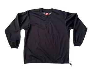 WILSON Black Thin USA-MADE BASEBALL UMPIRE JACKET Windbreaker Gym Coat Men's L - Picture 1 of 6