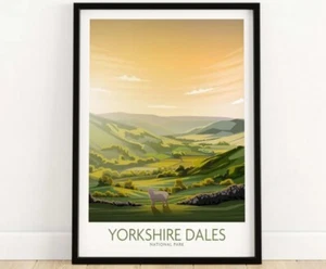Yorkshire Dales National Park Poster | Art Print | England Travel Poster - Picture 1 of 3
