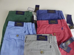 Pantalones Polo Ralph Lauren Frontales Planos Algodón Chino Caqui Nuevos con Etiquetas Calce Clásico $85 con Pony - Imagen 1 de 33