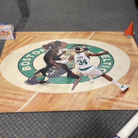 Unique, High Quality 4ft X 6ft LeBron James / Paul Pierce Vinyl Poster Cover