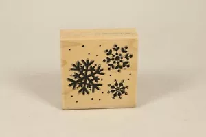 JRL Design Wintertime Snowflakes Rubber Stamp G219 Snowflake Trio - Picture 1 of 6