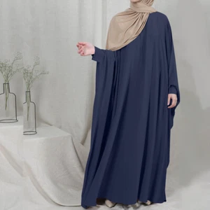 Mujeres Musulmanas Vestido Largo Manga Ala de Murciélago Abaya Kaftan Sobre la Cabeza Burka Niqab Oración - Imagen 1 de 45