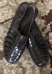Sandalias Predictions Huaraches Damas Talla 11 Cuero Marrón Oscuro Brasil - Imagen 1 de 5