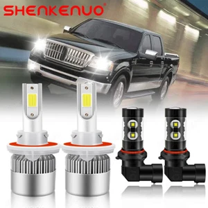 For Lincoln Mark LT 2006-2008 LED Headlight High/Low + Fog Light 4PC Bulbs 6000K - Picture 1 of 18
