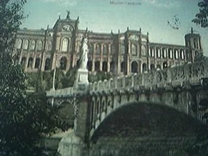 postcard used franked no stamp 1913 munchen maximilianeum - Picture 1 of 1