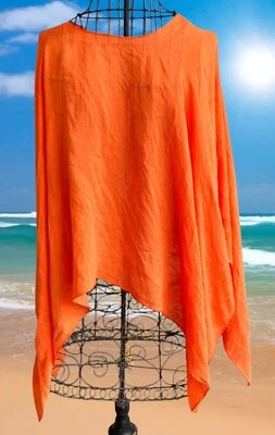 Vintage Swimsuit Cover Up One Size Orange Beach Cruise Tropical Island Vacation - Image 1 of 4