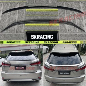 Gloss Black/Carbon Fiber Rear Roof+Middle Spoiler Wing Fit Lexus RX350 450 16-22 - Picture 1 of 30