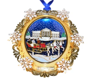 2004 CASA BIANCA STORICA DECORAZIONE NATALIZIA RUTHERFORD B. HAYES SLITTA GIRO - Foto 1 di 4
