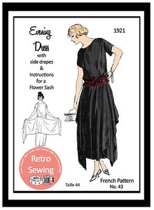 1920s Evening Dress and Sash Sewing Pattern